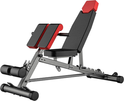 Ultimate All-in-One Multi-Functional Weight Bench for Total Body Workout – Hyper Back Extension, Roman Chair, Adjustable Ab Sit-Up, Incline/Decline, and Flat Bench