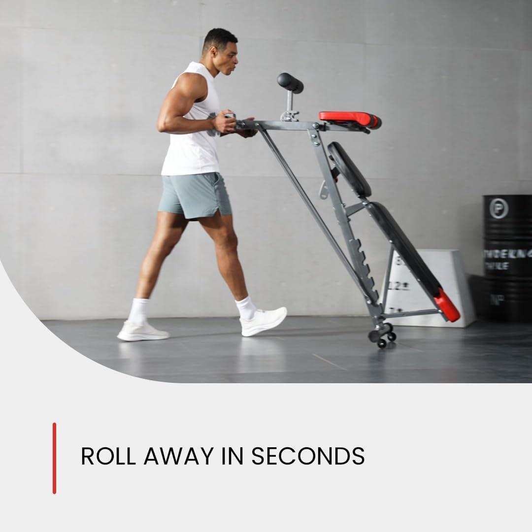 Ultimate All-in-One Multi-Functional Weight Bench for Total Body Workout – Hyper Back Extension, Roman Chair, Adjustable Ab Sit-Up, Incline/Decline, and Flat Bench